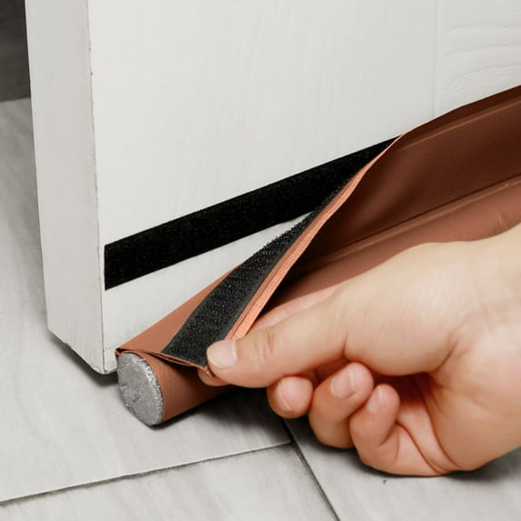 Door Draft Stopper, 38” Length Cuttable Weather Stripping Door Seal, Strong Adhesive Door Sweep for Exterior and Interior Doors, Sealing Strip Windproof Bedroom Single Door Seam Strip Proof Seal