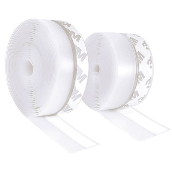 Under Door Draft Stopper, 39" Under Door Seal for Exterior/Interior Doors Door Sweep Strip Soundproof Dustyproof Door Bottom Weather Stripping Self Adhesive Foam Under Door Draft Blocker,White 2 Pack