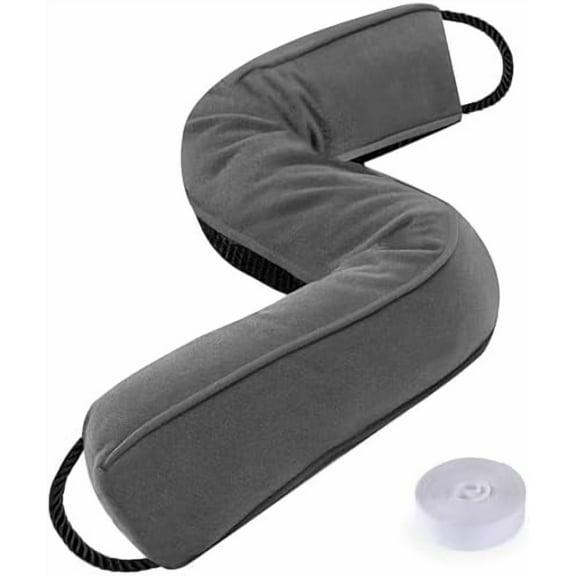 Door Draft Stopper Blocks Hot and Cold Air with Removable Washable Cover for Bottom of Door, All-Season Seal for Noise, Light, Wind, Door Sweep for Gaps Up to 3", Home Essentials, 72", Gray