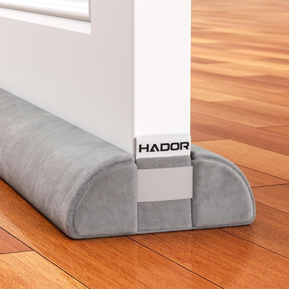 Door Draft Stopper for Bottom of Door, 36 Inch Under Air Noise Light Blocker 30"- 36" Double Side Triangle Soundproof Sweep Filler Seal Gap up to 1.7" Patio Sliding Guard, Grey