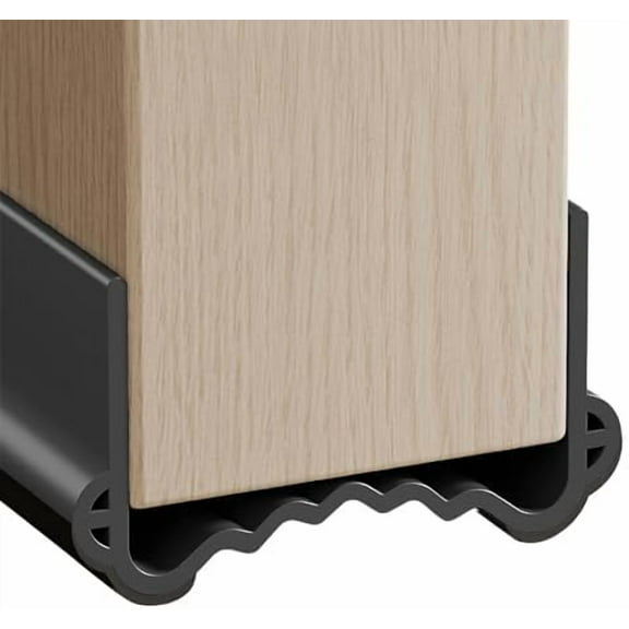 Door Draft Stopper for Bottom of Door - 39" Adjustable Length, Heavy-Duty Weather Stripping Seal with Strong Adhesive, Noise Proof & Energy Saving for Interior/Exterior Doors (Black, M)
