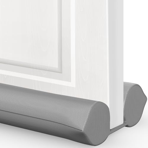 Under Door Draft Stopper - Bottom Door Gap Filler & Seal - Fits 30” to 36” Door, Block Cold Air, Noise, Sound, Wind, Bugs, Easy to Install, Double Side Block, No Adhesive, Gray