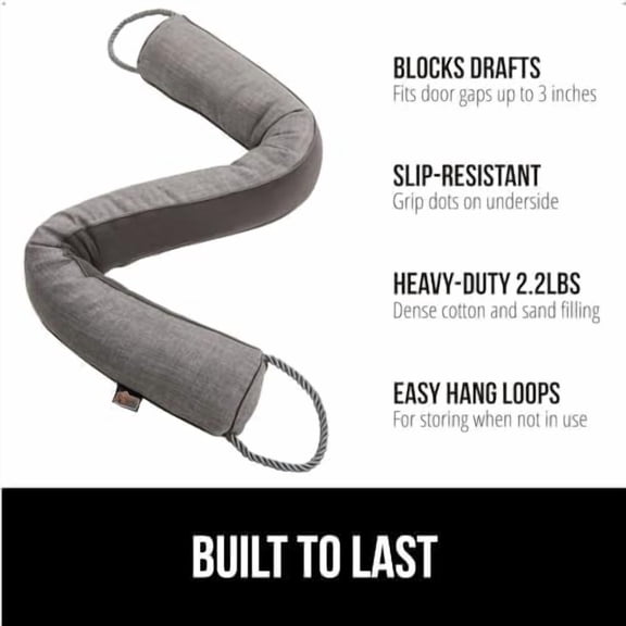 Door Draft Stopper for Bottom of Doors, Sweep Weather Stripping Seal Noise, Cold Air Blocker, Soundproofing, Warmth Sealer, Easy Install Gap Filler, Home Essentials, 32 Inch, Gray