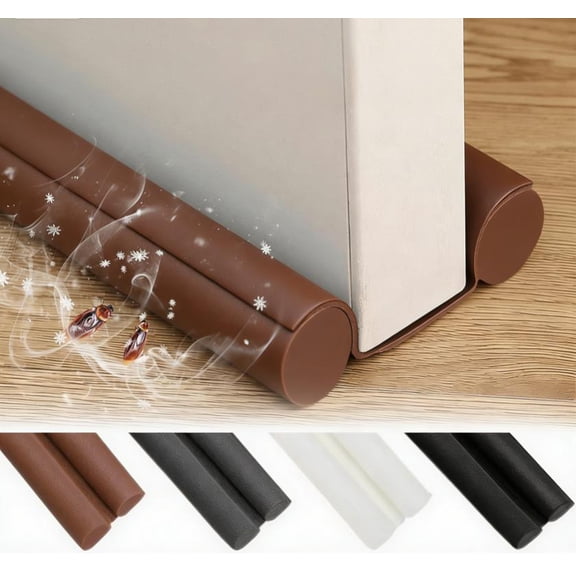 Door Draft Stopper for Bottom of Doors - Under-Door Ventilation for Reduced Airflow, Noise-Gap Filler-Adjustable Door Sweep Seal Window Sealer (Brown)