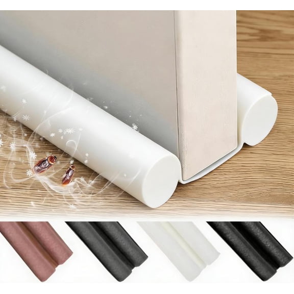 Door Draft Stopper for Bottom of Doors - Under-Door Ventilation for Reduced Airflow, Noise-Gap Filler-Adjustable Door Sweep Seal Window Sealer (Whtie)