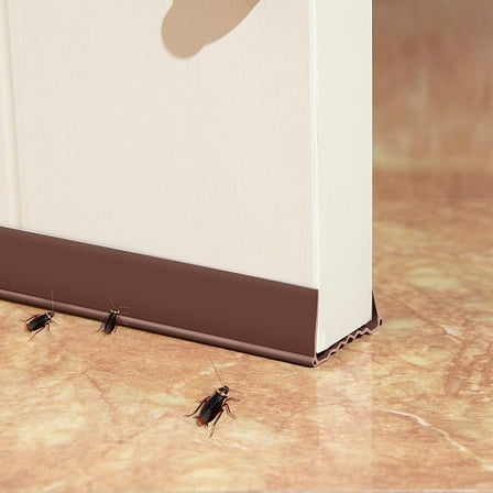 Door Draft Stopper, Cuttable Under Door Seal, Adjustable Length 37", Draft Stopper Easy to Install Door Bottom Gap Filler (Brown,Size L)