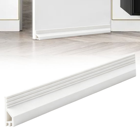 Door Draft Stopper, Door Sweep for Bottom of Door, Weather Stripping Door Seal Gap Filler Bottom Blocker Soundproof Cold Air Insulation Save Energy Installs Quickly (White, 1.1*39in)