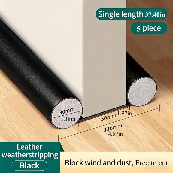 Door Draft Stopper Door Sweep Weather Stripping Noise Blocker Window Breeze Blocker Adjustable Draft Door Closers, 5-Pack