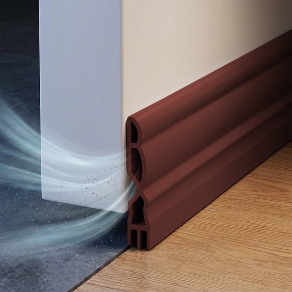 Door Draft Stopper, Door Weather Stripping, Door Bottom Gap Filler, Flexible Rubber Self-Adhesive Seal Strip, Noise Wind Dust Proof Thermal Insulation Accessory, Cuttable No-Drill Weather Guard