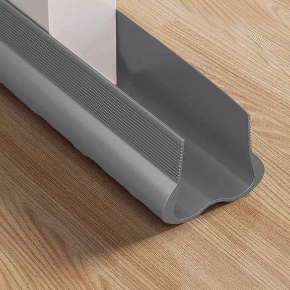 Under Door Draft Stopper PVC Weather Stripping | Noise, Wind, Air Blocker | Slide-On Bottom Gap Filler, 93cm | 8 Clear Tape Included | Durable Seal for Bedroom, AC, All Floors, Black/White/Brown/Gray