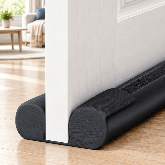 Door Draft Stopper, Under Door Draft Stopper for Bottom, 36 in, Black