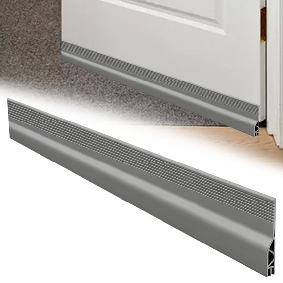 Door Draft Stopper,Under Door Sweep for Exterior & Interior Doors,Adjustable Weather Stripping Seal for Cold Insulation,Garage Window Blocker Noise Cold Air Insulation,39.37x1.96 inch (Grey)