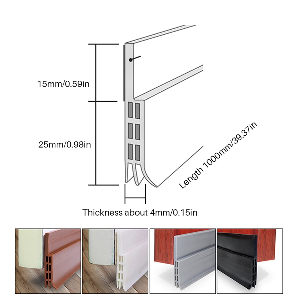 Door Draft Stopper Under Door Sweep Strip for Exterior/Interior Doors