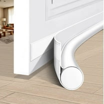 Under Door Draft Stopper Weather Stripping Door Seal Door Sweep Reduce Cold Air Front Soundproof Draft Blocker for Bottom of Door Suitable for Interior/Exterior,White