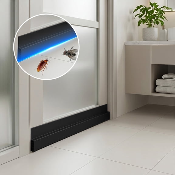 Under Door Draft Stopper Weather Stripping - Door Sweep Gaps Filler Noise Blocker Wind Guard for Bedroom, Office, Home - 39.3 Inch PVC Bottom Sealing Strip Energy Saving Draft Blocker