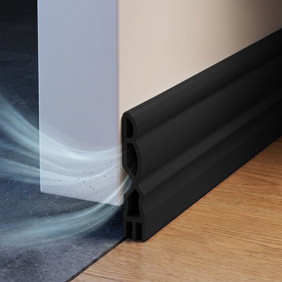 Door Draft Stopper Weather Stripping - Under Door Sweep Gaps Filler, Noise Blocker Wind Guard for Bedroom, Office, Home - 39.3 Inch Rubber Seal for Interior Exterior Doors Energy Saving