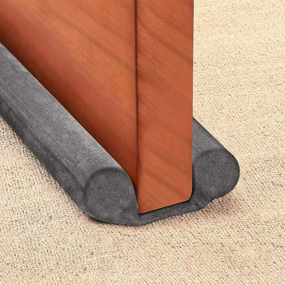 Door Draft Stopper for Bottom of Doors, Door Sweep Gap Filler Soundproof Weather Stripping Adjustable 30"-36", Gray