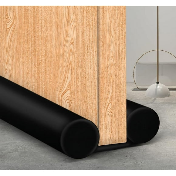 Door Draft Stopper for Smaller 30" Interior Doors Black Door Draft Blocker for Bedroom Doors Fits 0.5" to 1.2" Door Gaps