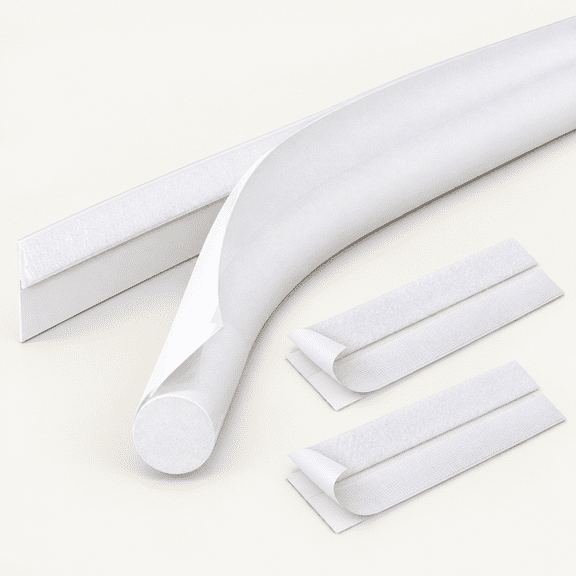 Under Door Draft Stoppers 36 Inch White Door Draft Blocker for Bottom of Doors Seal Gap Reduce Wind/Breeze, Cold Air, Dust, Smoke, Door Seal Strips Sweeps