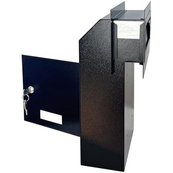 Door Drop Box, Mail Slots for Mail, Rent, Deposit, and Night Key, Through The Door Prevents Money Fishing Locking Steel Mailbox with Rear Access, Black$$Tools & Hardware Other