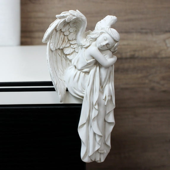 Door Frame Angel Decor, Door Corner Sleeping Angel Statue Decor Left Or Right Resin Corner Angel Figurine for Home Living Room Office Decor