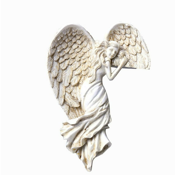 Door Frame Angel Decor Statues Ornaments with Heart Sculpture Resin Wall Art Corner Hanging for Home Living Room Bedroom Christmas Decorations White 16x11cm 6 50x4 50in Gift Idea