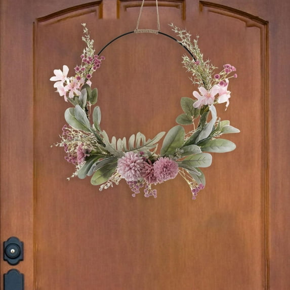 Door Garland Hanging Door Wreath Decorative Handcrafted Artificial Flower Wreath Front Door Wreath for Indoor Outdoor Front Door Decoration