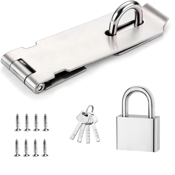 Door Gate Lock Safety Packlock Clasp Stainless Steel Door Lock with Key ...