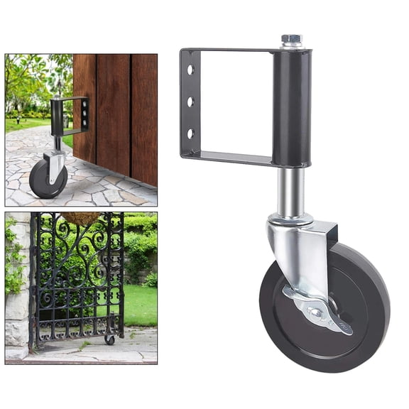 Door Gate Wheel Caster Heavy Duty Hard Rubber Gate Wheel Suspension Black ,Quiet and Smooth