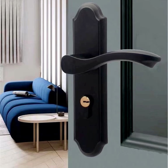 Door Handle Accessory Set fit Pella Door Handle Replacement Part, with Key and Lock Cylinder, Mortise Lock Not Included (Brushed) Black