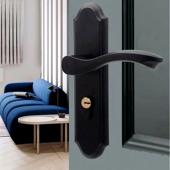 Door Handle Accessory Set fit Pella Door Handle Replacement Part, with Key and Lock Cylinder, Mortise Lock Not Included (Brushed) Black