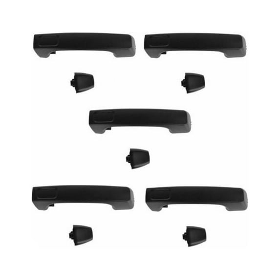 Door Handle Black Exterior Outside Front & Rear Set of 5 For 2006-10 H3 H3T