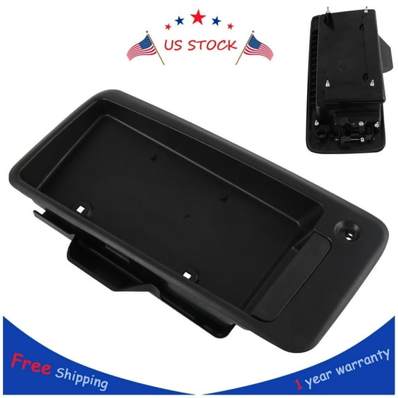 Door Handle Black Textured w/ Plate Housing Exterior Rear RH Right fit Chevy GMC