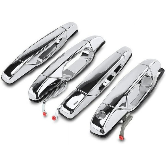 Door Handle Set 4 - Compatible with 2007 - 2014 Cadillac Escalade 2008 2009 2010 2011 2012 2013