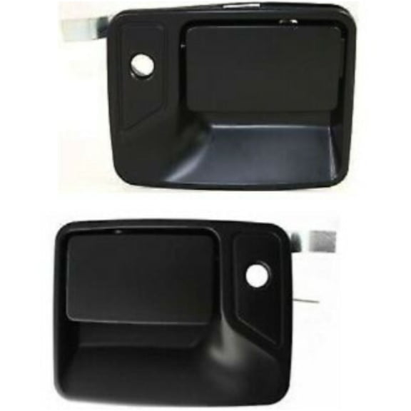 Door Handle Set For 1999-2016 Ford Front Smooth Black 2-Pcs