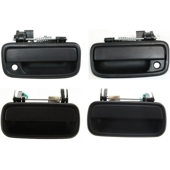 Door Handle Set For 2001-2004 Tacoma Crew Cab Pickup Outer Black Plastic 4Pc
