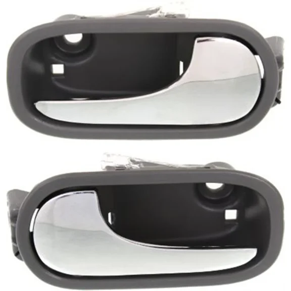 Door Handle Set For 2008-12 Chevy Malibu Sedan Front Gray w/Chrome Lever 2-Pcs