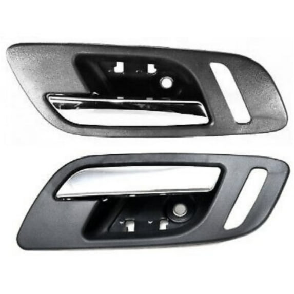 Door Handle Set For Cadillac Chevrolet GMC Front Blk w/Chr Lever/Holes 2Pc