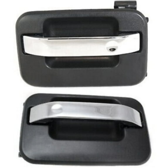 Door Handle Set For F150 Mark LT Chrome Lever Textured Housing Rear Outer