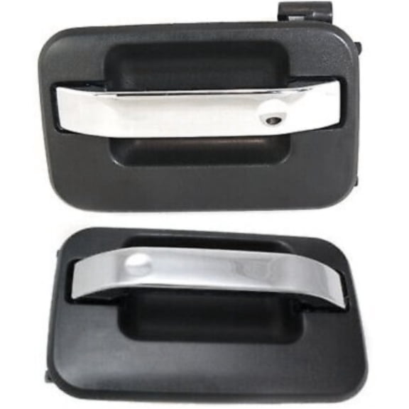 Door Handle Set For F150 Mark LT Chrome Lever Textured Housing Rear Outer