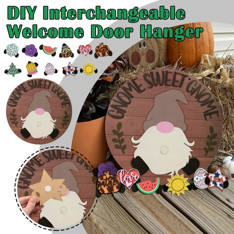 Door Hanger DIY Interchangeable Welcome Door Hanger Door Decoration Door Ornament Vintage Ornament Set Vintage Christmas Ornament Target Ornament Strength Ornament Special Christmas Ornament Sparkly W...