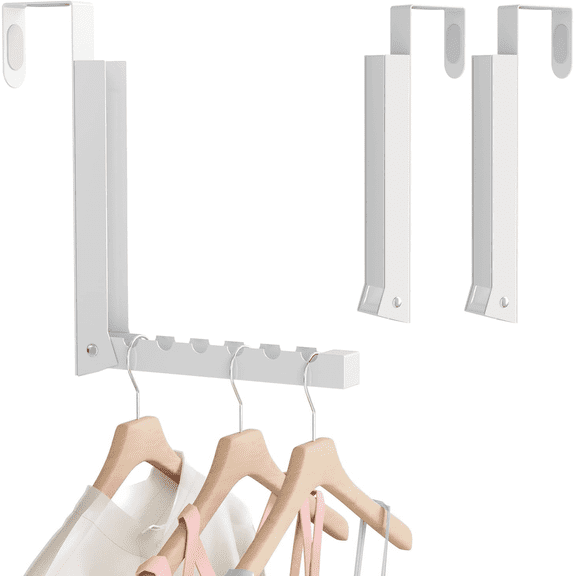 Over The Door Hanger Folding Clothes Drying Rack, Folding Hanging Clothes Rack for Indoor Laundry Room Bathroom Compact Small Space Foldable Portable Over Door Hanging Hook Collapsible