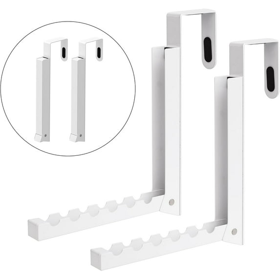 Over The Door Hanger Hooks for Clothes, Over The Door Clothes Drying Rack for Laundry, Heavy Duty Metal Foldable Portable Clothing Hanging Rack (2 Pack)
