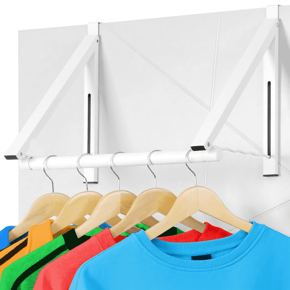 Over The Door Hanger Rack Foldable, Expandable Foldaway Clothes Drying Rack, Space-Saving Rack for Hanging, Suitable for Doors in Bedroom, Bathroom & Home Office
