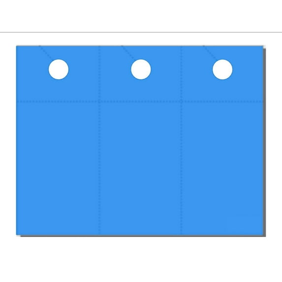 Door Hanger with Removable Coupon Card, Print-Ready, 3-2/3" x 8-1/2", 3-UP on 8-1/2" x 11" Blue 65-lb Astrobrights Cover, Perfed for Separation, with 1" Hole - 250 Sheets (750 Hangers)