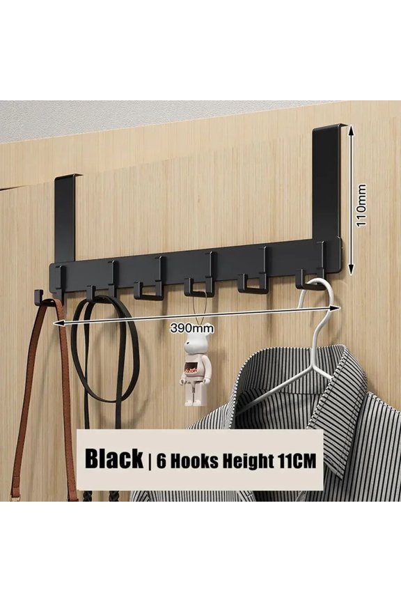 Door Hanger Storage 6 Hooks Over The Door Clothes Coat Hat Towel Hanger Home Organizer Rack Bathroom Kitchen Accessories Holder