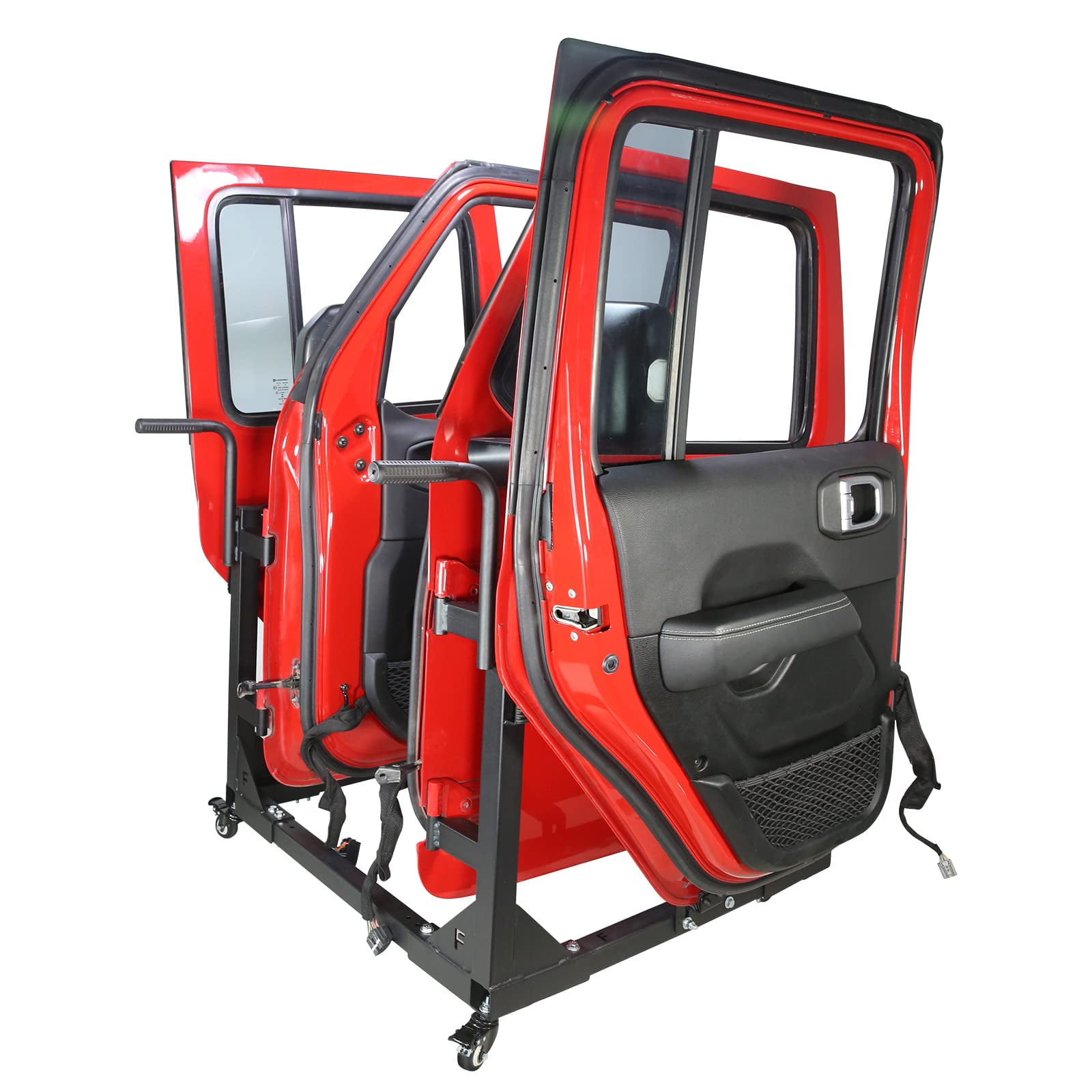 For Jeep Door Holder, Door Rack Storage Cart Hanger Rack Sliding Movable Stand Bracket Door Cart 1987 2024 Jeep Wrangler Tj Jk Jl Jt 2021 2024 Ford Bronco