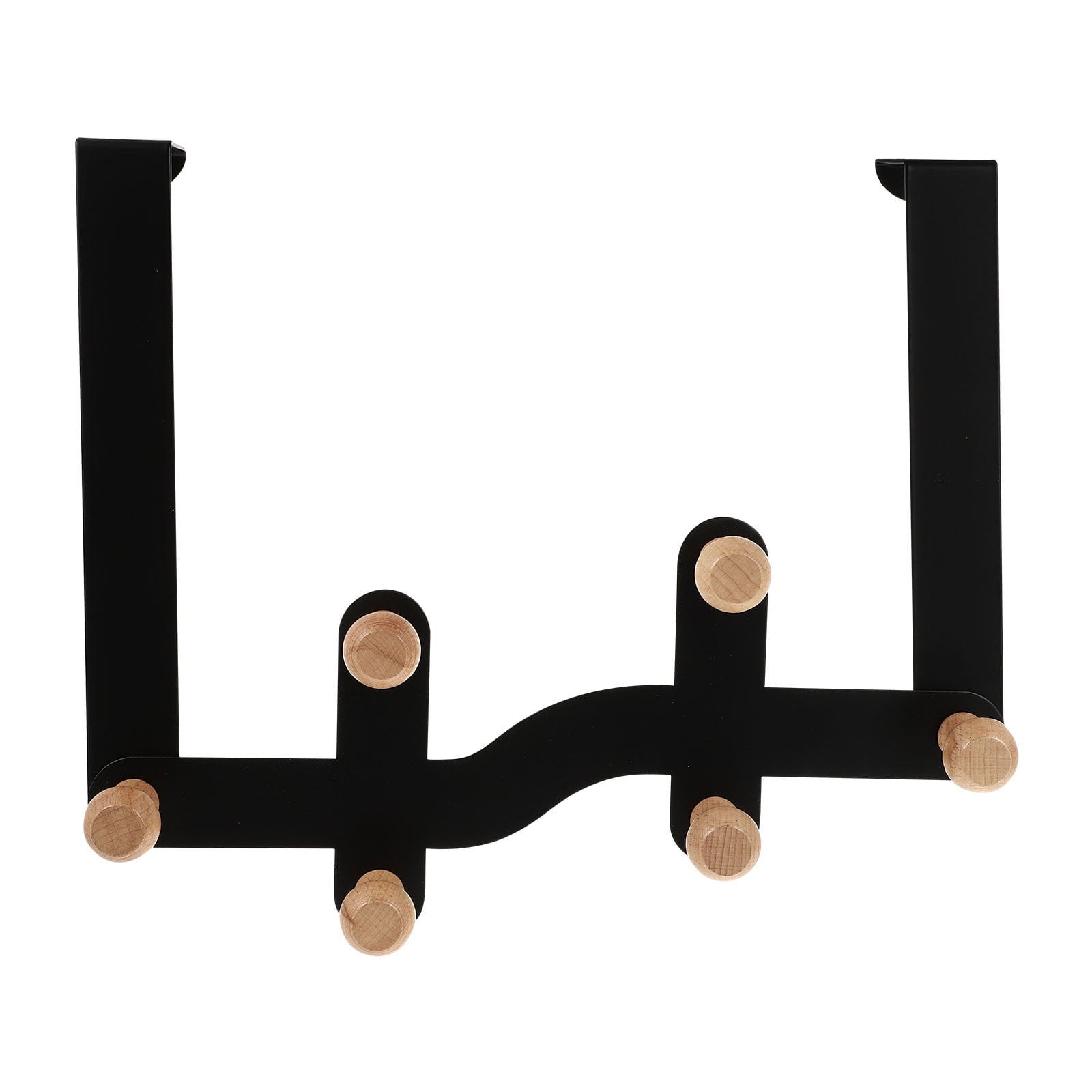 Door Hanger with 6 Wooden Hooks Over the Door Clothes Hanger Organizer