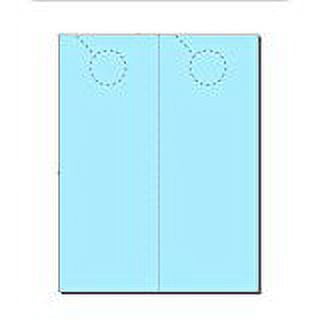 Door Hangers, Print-Ready, 4.25" x 11", 2-UP on 8.5" x 11" Blue 67-lb Vellum, Perforated for Separation with 1.5" Holes - 250 Sheets