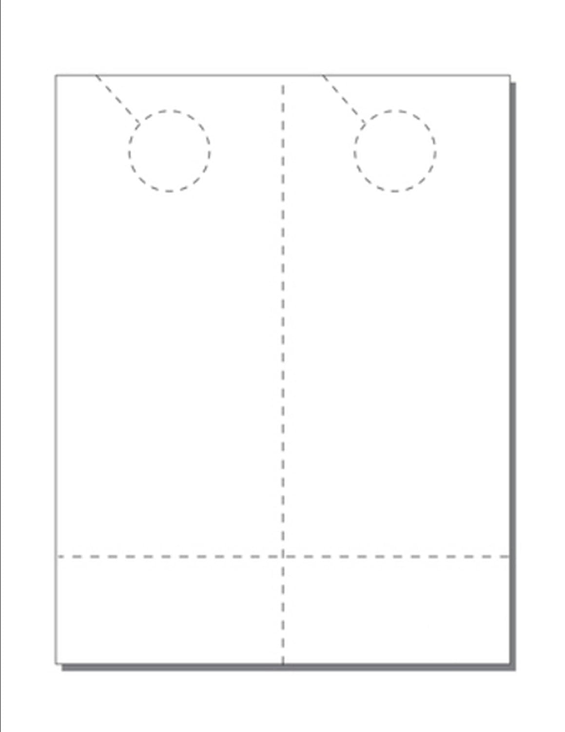 Door Hangers with Coupon, Print Ready, 4.25" x 11", 2-UP on 8.5" x 11" White 67-lb Vellum, Perforated for Separation, with 1.5" Hole - 250 Sheets